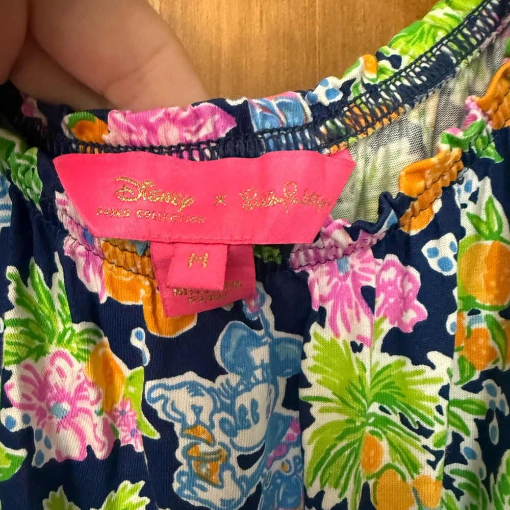 Lilly Pulitzer x Disney Sleeveless Romper Dress M – Built-in Shorts, Blue Pink - Picture 3 of 3